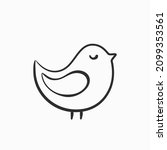 hand drawn bird icon. romantic... | Shutterstock .eps vector #2099353561