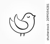 sketchy vector bird. romantic... | Shutterstock .eps vector #2099354281