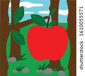 apple illustration close up in... | Shutterstock .eps vector #1610055571