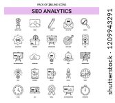 seo analytics line icon set  ... | Shutterstock .eps vector #1209943291