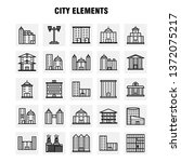 city elements line icons set... | Shutterstock .eps vector #1372075217