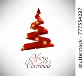 christmas card with pattern and ... | Shutterstock .eps vector #777554287