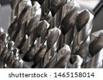 Close up of a metal drill bit set.For hard metals such as stainless steel, it's best to use drill bits made of chrome vanadium, cobalt or titanium carbide.