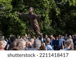 Small photo of Plymouth UK, 7 October 2022, Unveiling of statue Jack Leslie - Plymouth Argyle Footballer and honorary England International