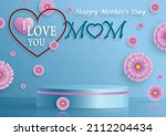 mother s day podium round stage ... | Shutterstock .eps vector #2112204434