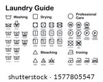 laundry guide. care symbols.... | Shutterstock .eps vector #1577805547