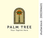 palm or coconut line art logo... | Shutterstock .eps vector #2002306631