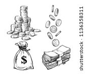 Finance  Money Set. Sketch Of...
