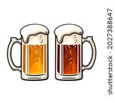 two big mugs of beer dark and... | Shutterstock .eps vector #2027388647