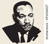 Martin Luther King. Hand Drawn...