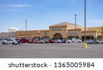 Small photo of El Paso, Texas / USA - 9 April 2019: Exterior of Albertson's grocery store and parking lot taken early in the day.