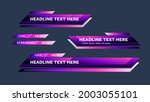 purple lower third pack with... | Shutterstock .eps vector #2003055101