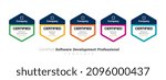certified software development... | Shutterstock .eps vector #2096000437