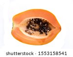Half Orange Ripe Papaya With...