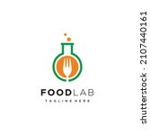 food lab fork in glass lab... | Shutterstock .eps vector #2107440161
