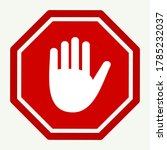  stop icon. no entry hand sign. ... | Shutterstock .eps vector #1785232037