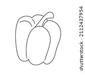 hand drawn bell pepper. doodle... | Shutterstock .eps vector #2112437954