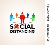 social distancing  people... | Shutterstock .eps vector #1682309467