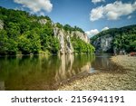 The Danube river in Kelheim, Bavaria, Germany