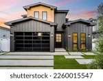 Small photo of LOS ANGELES, UNITED STATES - Nov 15, 2022: A beautiful black and yellow southern California custom built luxury home