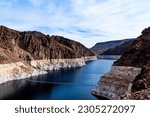 The rock formations in Black Canyon of the Colorado River. Hoover Dam, Nevada, USA.