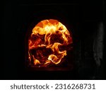 Small photo of A closeup of fiery flames in an incinerator