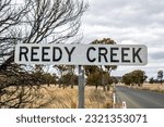 Small photo of An Information Sign, Reedy Creek out near Glen Innes, New South Wales, Australia