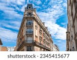 Paris, typical facades, beautiful buildings at Montmartre