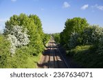 A railway Track surrounded by green nature in Warwickshire