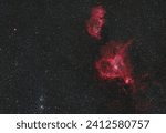 Small photo of The Heart Nebula (Running dog nebula), an emission nebula, 7500 light years away from Earth