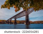 An Autumn view of  Cantilever bridge in Walkway Over the Hudson State Historic Park 
