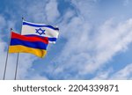 Armenia And Israel Flags. Blue...