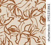 Brown Floral Brush Strokes...