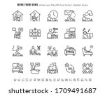 simple set of stay and work... | Shutterstock .eps vector #1709491687