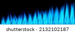 Small photo of Blue gas flames illustration in ascending height