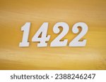 The golden yellow painted wood panel for the background, number 1422, is made from white painted wood.