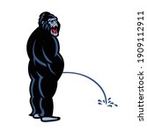 Angry Gorilla Standing. Gorilla ...