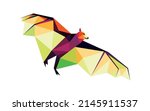 flying bat in polygonal low... | Shutterstock .eps vector #2145911537