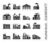 industrial buildings icons set. ... | Shutterstock .eps vector #2164853477
