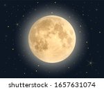 Full Moon With Star   Vector