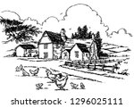 Woodcut Style Farmhouse Logo