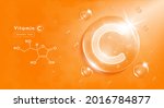 drop water vitamin c orange and ... | Shutterstock .eps vector #2016784877