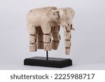 Small photo of Paper mache elephant with moveable joints on display stand
