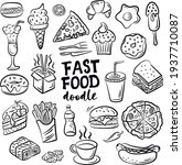 set of hand drawn food isolated ... | Shutterstock .eps vector #1937710087