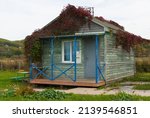 An Old Wooden Hut On The...