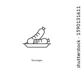 sausages on plate icon. vector... | Shutterstock .eps vector #1590131611