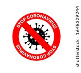 coronavirus icon with red... | Shutterstock .eps vector #1648329244