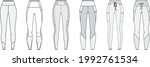 flat sketch set of leggings... | Shutterstock .eps vector #1992761534