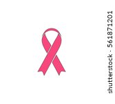 aids pink vector icon with... | Shutterstock .eps vector #561871201