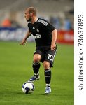 Small photo of BARCELONA, SPAIN - FEB 28: Wesley Sneijder of Real Madrid in action during the La Liga match between Espanyol and Real Madrid at the Montjuic Olympic Stadium on February 28, 2009 in Barcelona, Spain